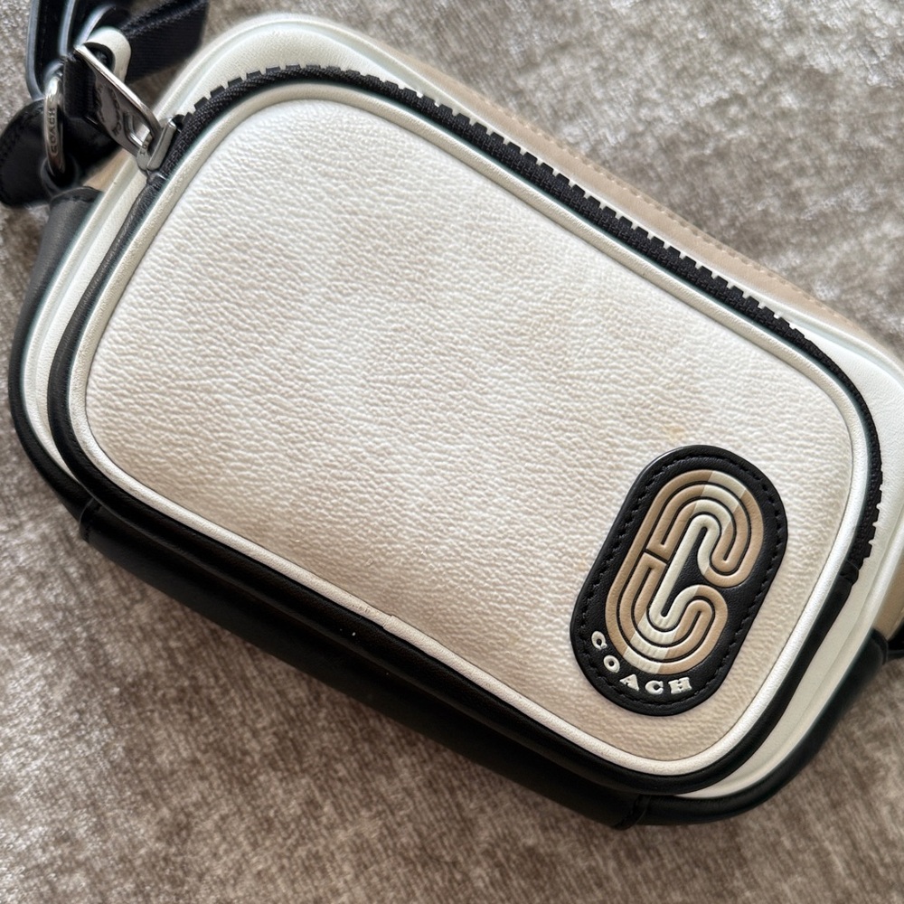 Coach White and Black Crossbody Bag